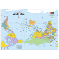 Hema Upside Down World Map - 840 x 594 mm, Folded in Envelope