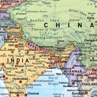 Hema World Political Pacific Centred Wall Map - Supermap 1520 x 990 mm - Laminated