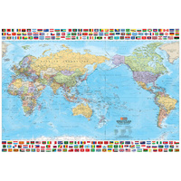 Hema 2-in-1 Twin Pack - Australia and World & Flags Laminated Wall Maps