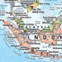 Hema World Political Pacific Centred Wall Map - Large 1000 x 650 mm - Laminated