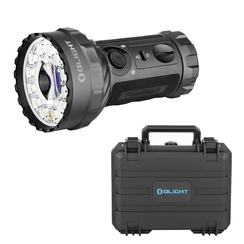 Olight Marauder 2 Gunmetal Grey w/ Hardcase Max 14000 Lumens