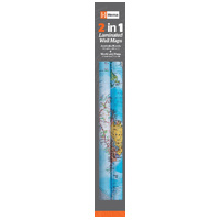 Hema 2-in-1 Twin Pack - Australia and World & Flags Laminated Wall Maps