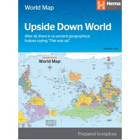 Hema Upside Down World Map - 840 x 594 mm, Folded in Envelope