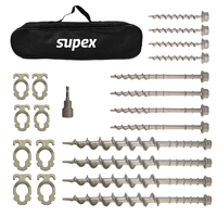 Supex Deluxe Alloy Screw-In Peg Kit | 12 Pegs