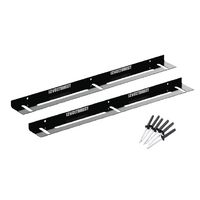 12 Volt Direct Low Profile Solar Panel Mounting Brackets Black Aluminium 500mm Pair with Pop Rivets