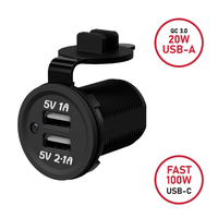 Twin USB Socket for Flush & Surface Mount