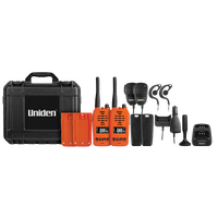 Uniden XTRAK 50 Orange 5 WATT UHF Tradies Twin Pack Smart Waterproof Handheld Radios