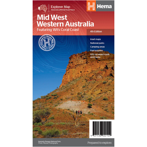 Hema Mid West Western Australia Map - Featuring WA's Coral Coast (4th Edition)