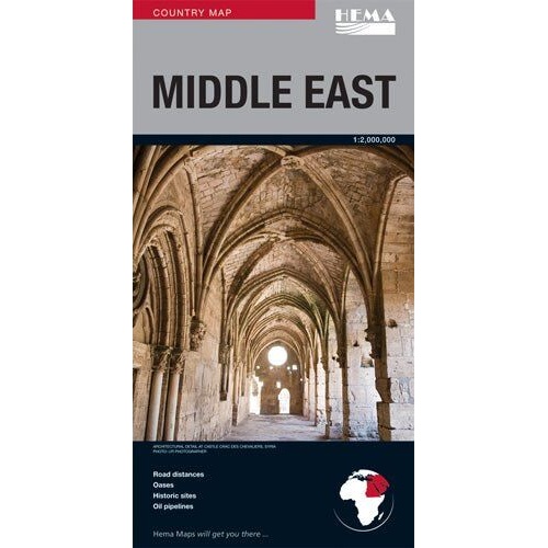 Hema Middle East Deluxe Map - Country Road Map (1:2,000,000)