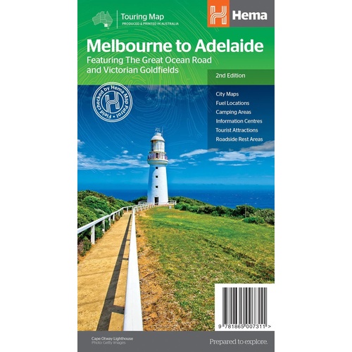Hema Melbourne to Adelaide Map - Great Ocean Road & Goldfields (2nd Edition)