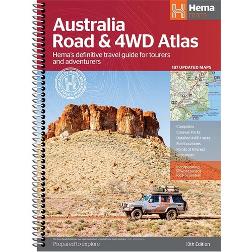Hema Australia Road & 4WD Atlas - 13th Edition, Spiral Bound (252 x 345 mm)