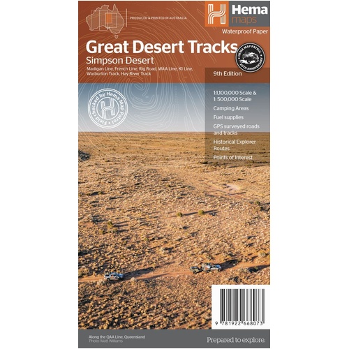 Hema Great Desert Tracks Simpson Desert Map (9th Edition)