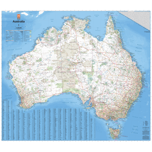 Hema Australia Wall Map - Large 1000 x 875 mm - Laminated Paper