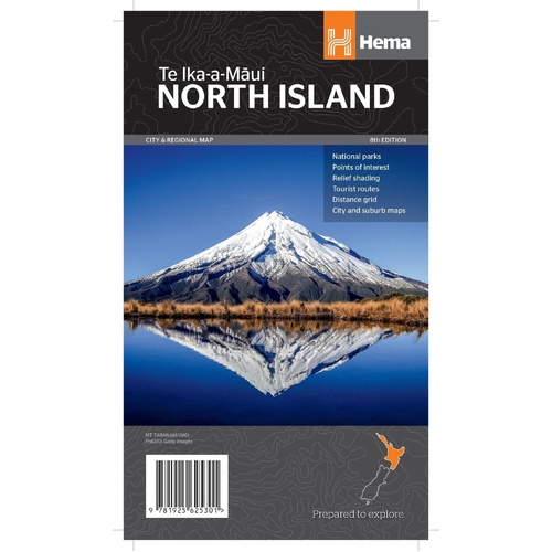 Hema North Island New Zealand Map - Te Ika-a-Maui (8th Edition)