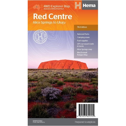 Hema The Red Centre Map - Alice Springs to Uluru (7th Edition)
