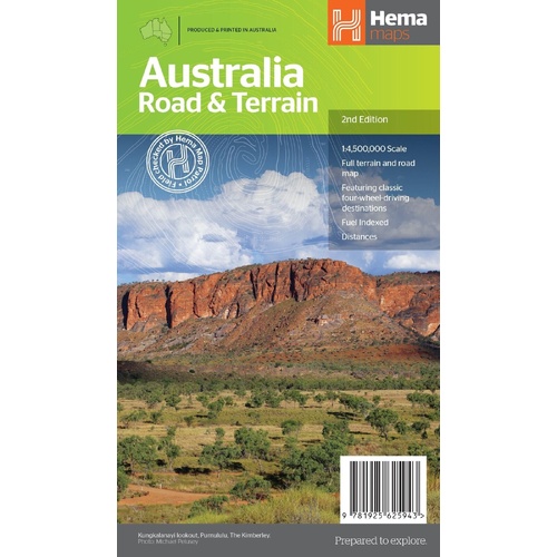Hema Australia Road & Terrain Map - 2nd Edition (1000 x 875 mm)
