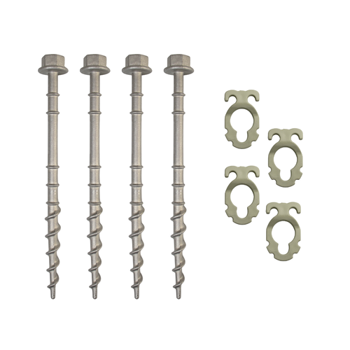 Supex Medium Alloy Screw-In Pegs | 4 Pack | With Guy Rope Clip
