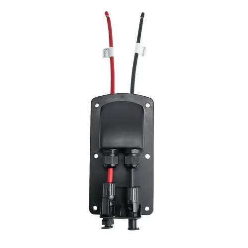 Pre-Wired Dual Entry Junction Box Black With Solar Connectors