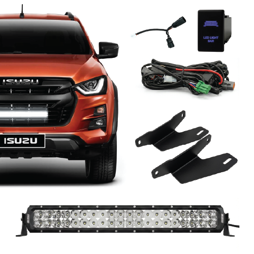 Isuzu D-MAX (Aug 2020 to April 2024) Behind Grille Dual Row Light Bar Kit