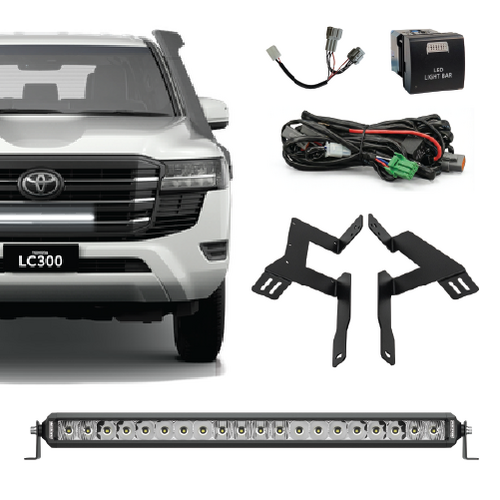 Toyota Land Cruiser 300 Series Behind Grille Single Row Light Bar Kit