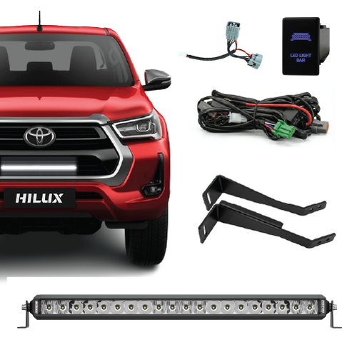 Toyota Hilux N80 2020+ Behind Grille Single Row Light Bar Kit
