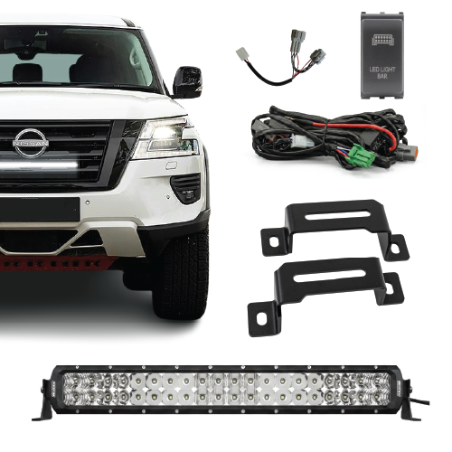 Y62 Patrol Behind-Grille Dual Row Light Bar Mounting Bracket Kit