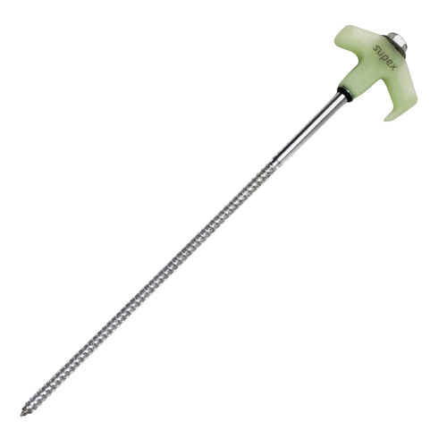 Supex Glow-In-The-Dark Hard Ground Screw-In Peg | 300mm | Single