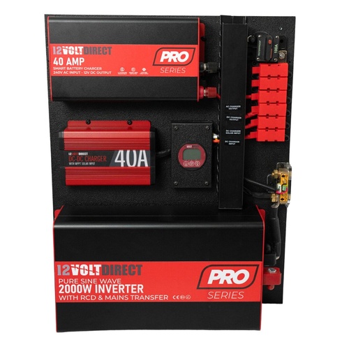 Rover 2000 Pre Wired Power System Board 2000W Inverter 40A AC & DC Charging, Battery Monitor & Power Distribution
