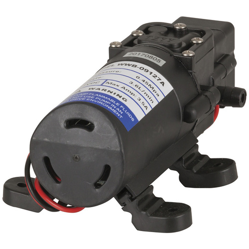 12 Volt Water Pump 6 LPM for camp showers and general applications.