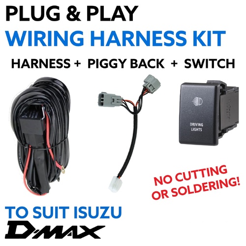 Isuzu D-MAX Dmax SX Plug & Play Driving Light / Lightbar Wiring Harness [Switch Text: Driving Lights]